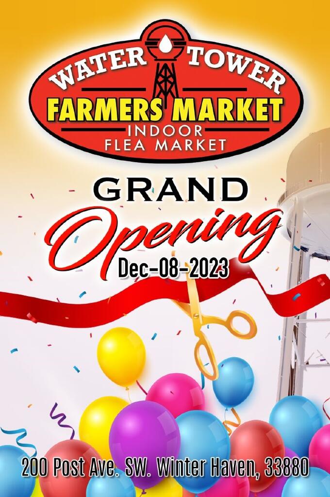 Grand Opening Water Tower Farmers Market December 8 2023